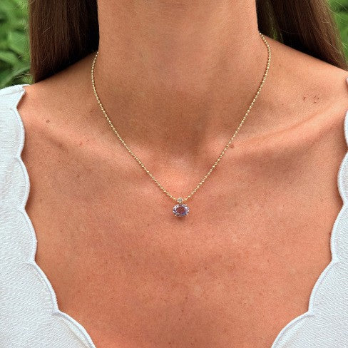 Dainty Multi-Gem Bead Chain Necklace