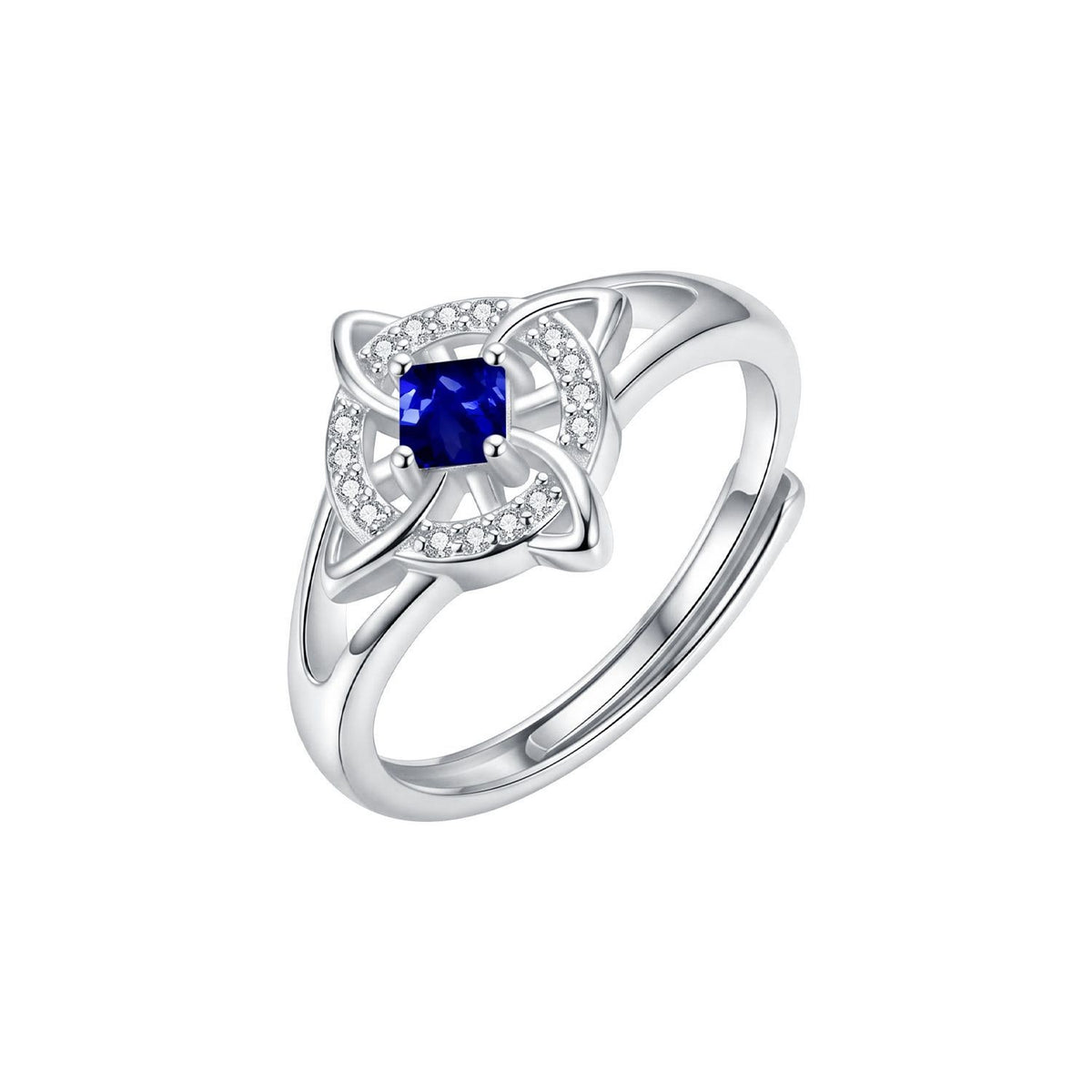 Dainty Geometric Birthstone Knot Ring
