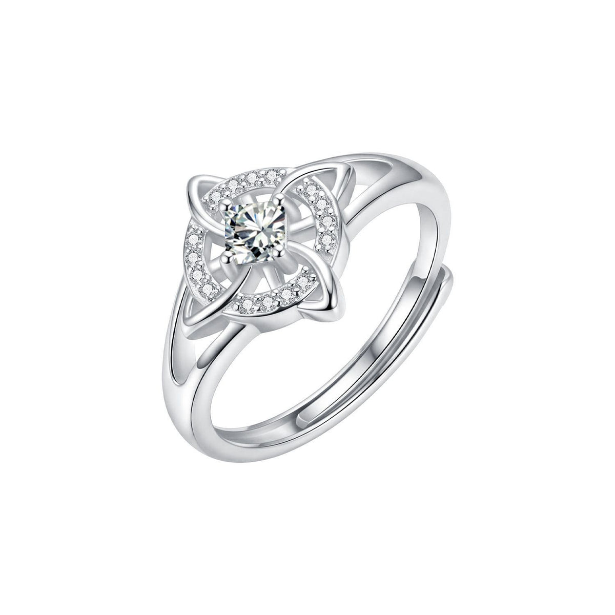 Dainty Geometric Birthstone Knot Ring