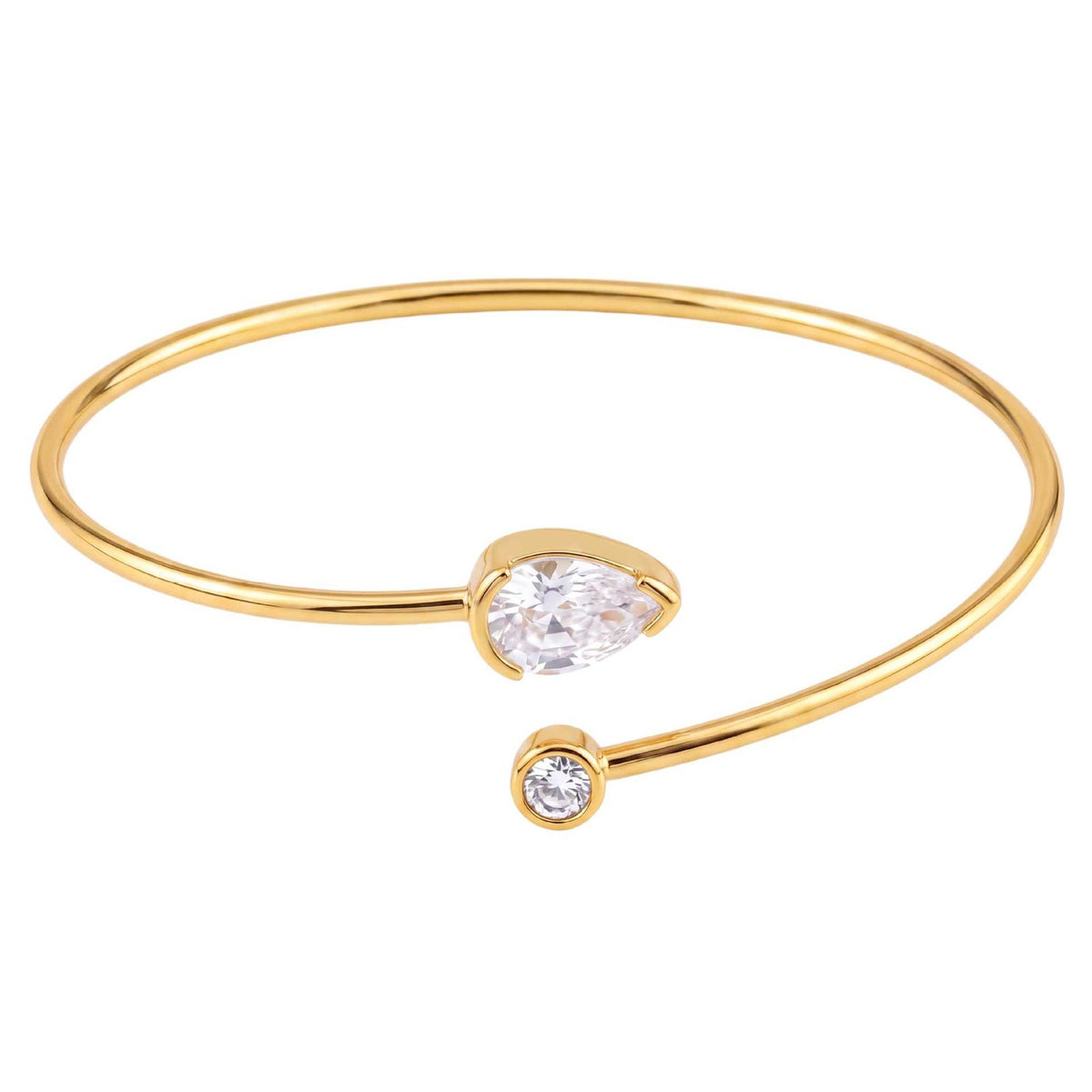 Classy Mixed Shape CZ Open Bangle