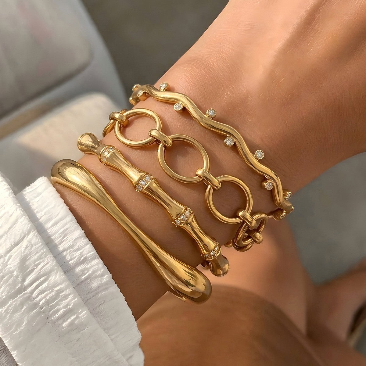 Classy Mixed Motif Stack Bracelet Set