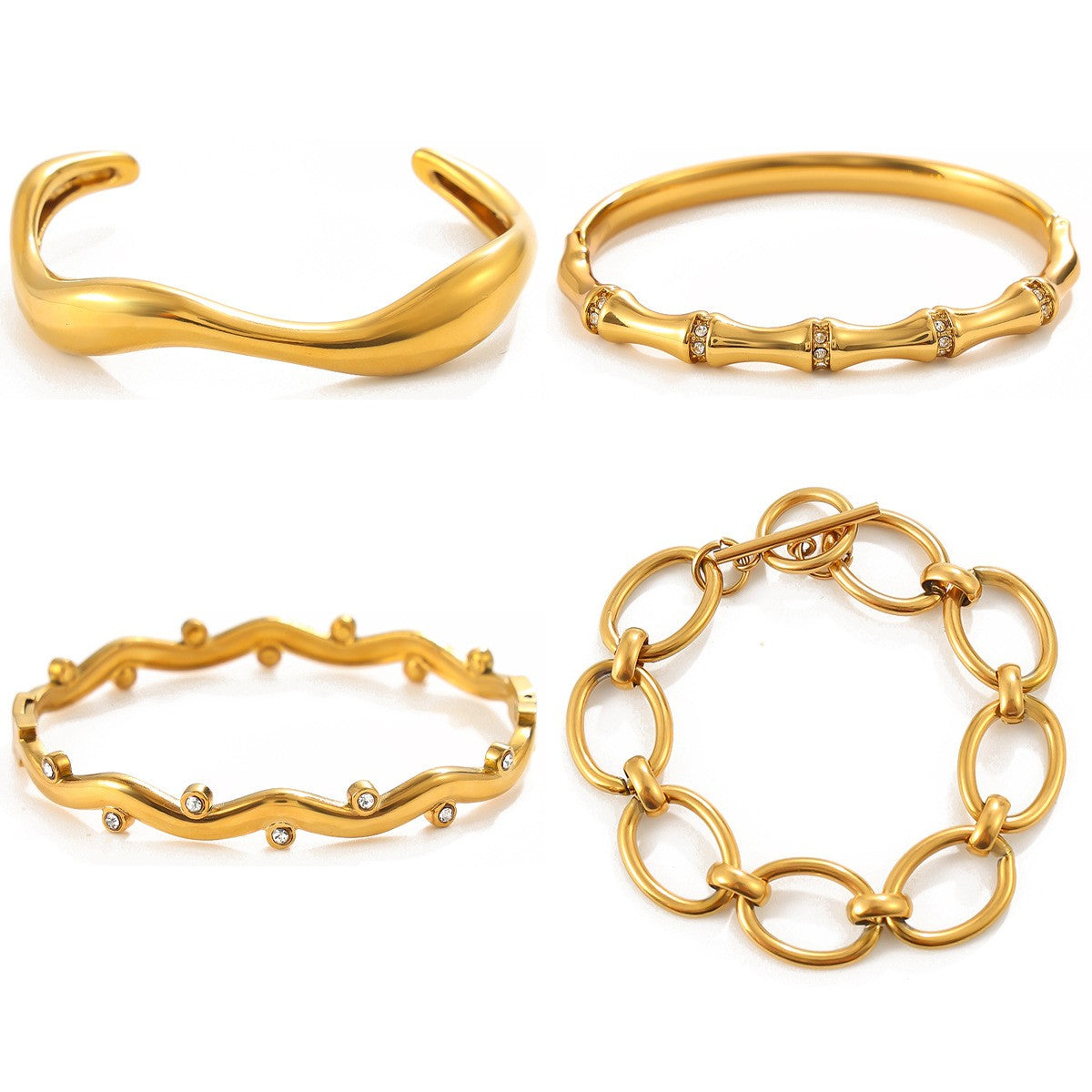 Classy Mixed Motif Stack Bracelet Set