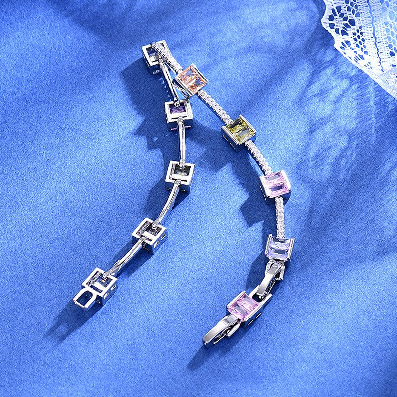 Classy Geometric Square Cubic Zirconia Bracelet