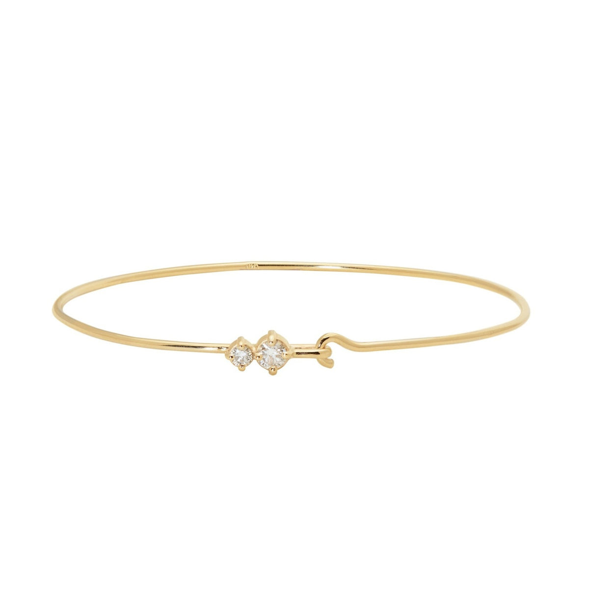 Dainty Mixed Cut CZ Hook Bangle