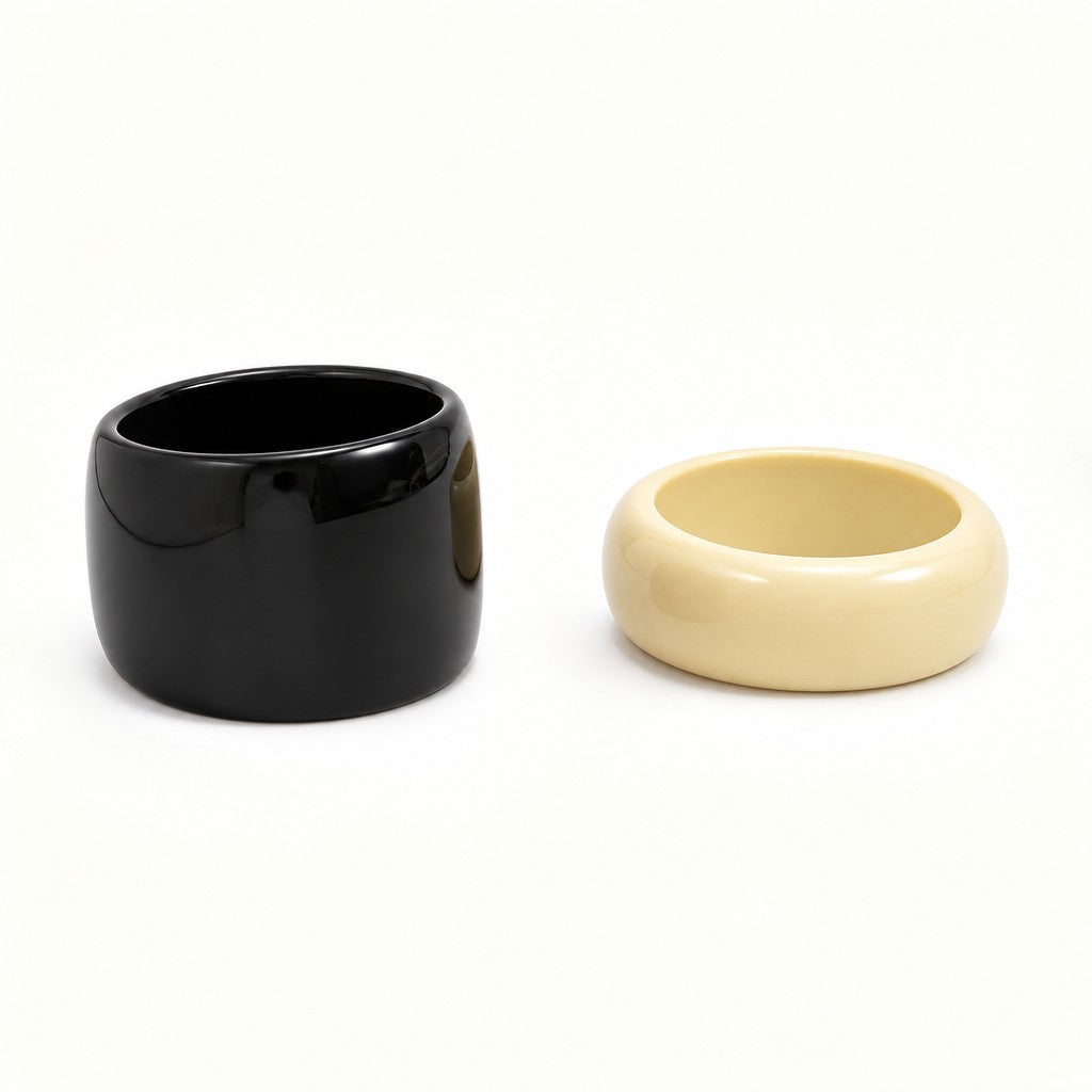 Classy Chunky Geometric Resin Bangle Set