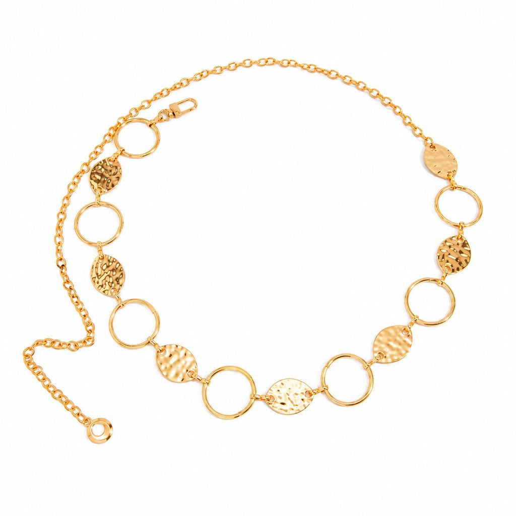 Boho Hammered Geometric Waist Chain