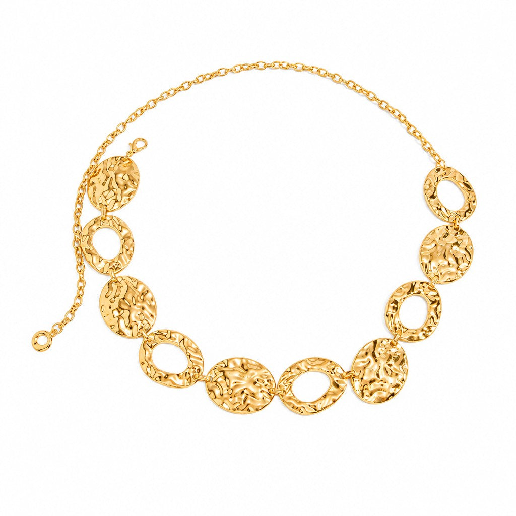 Boho Hammered Geometric Waist Chain