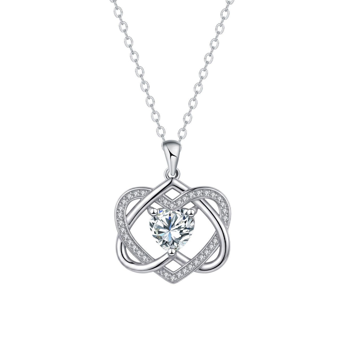 Romantic Interlocking Heart Birthstone Necklace