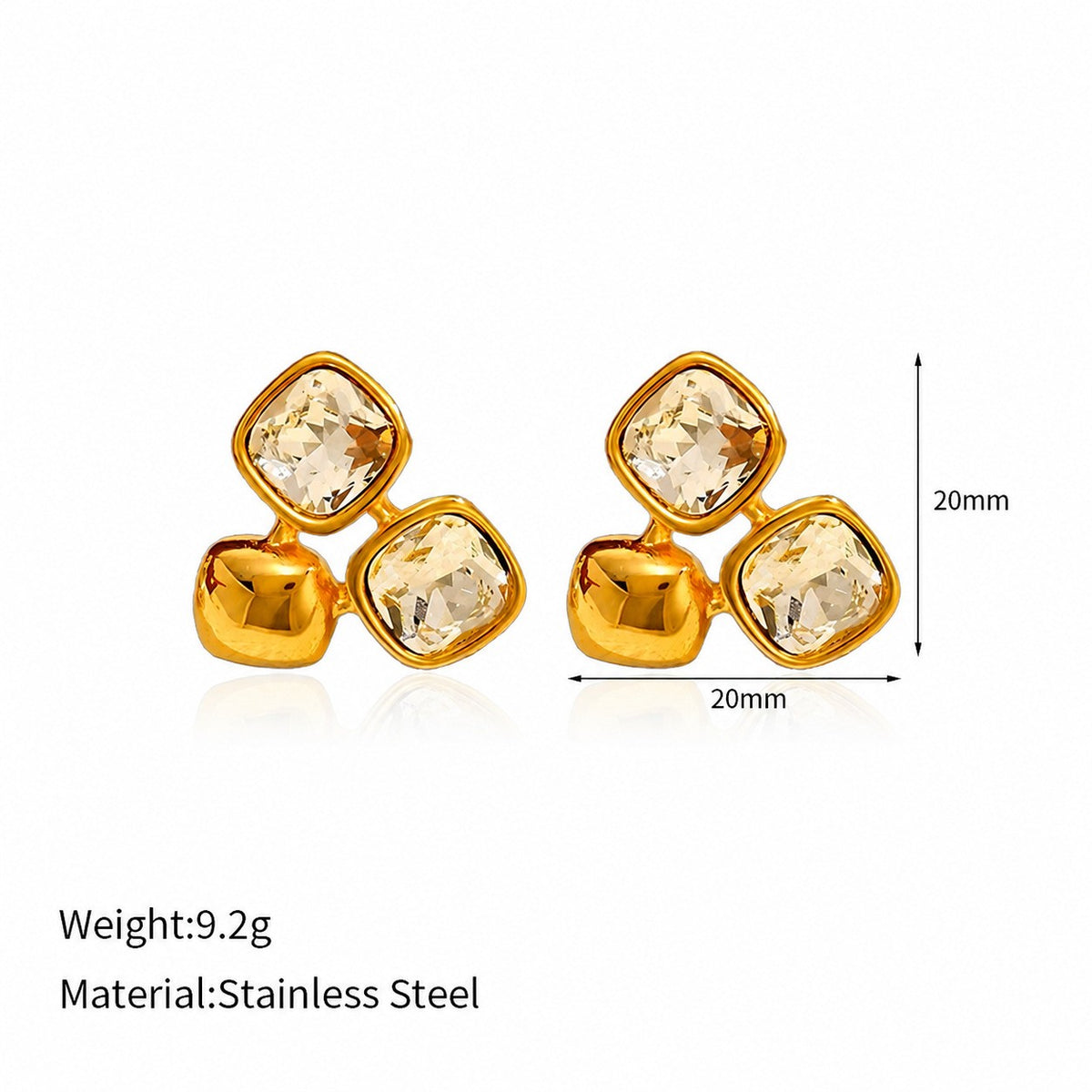 Classy Geometric Crystal Cluster Earrings