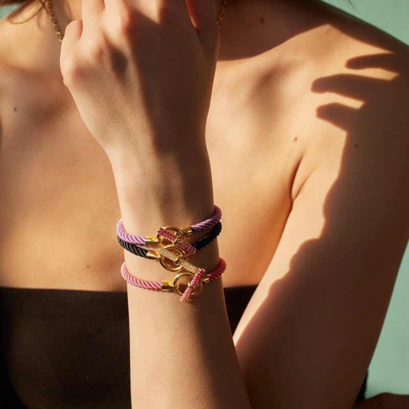 Classy Braided Cord Toggle Bracelet Set