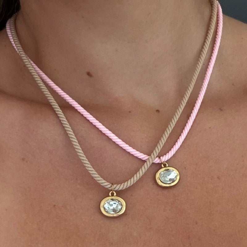 Romantic Dual Tone Braided Crystal Necklace