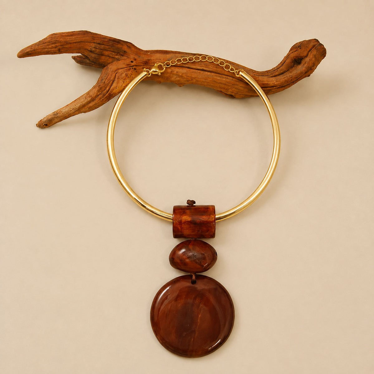 Classy Amber Geometric Collar Necklace