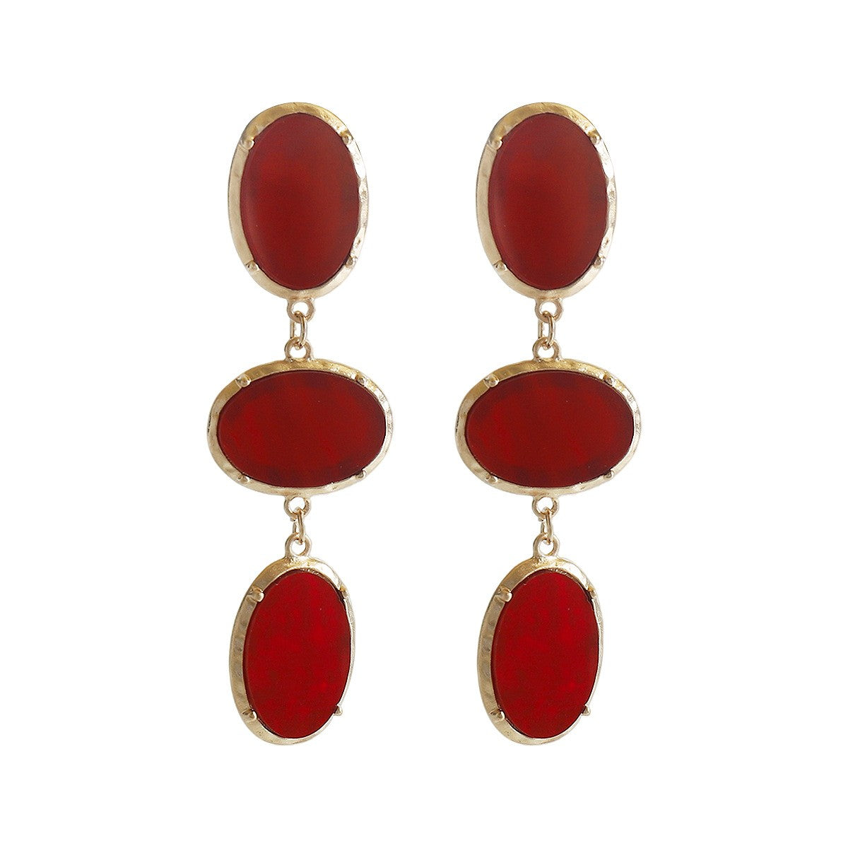 Classy Marbled Acrylic Oval Drop Earrings