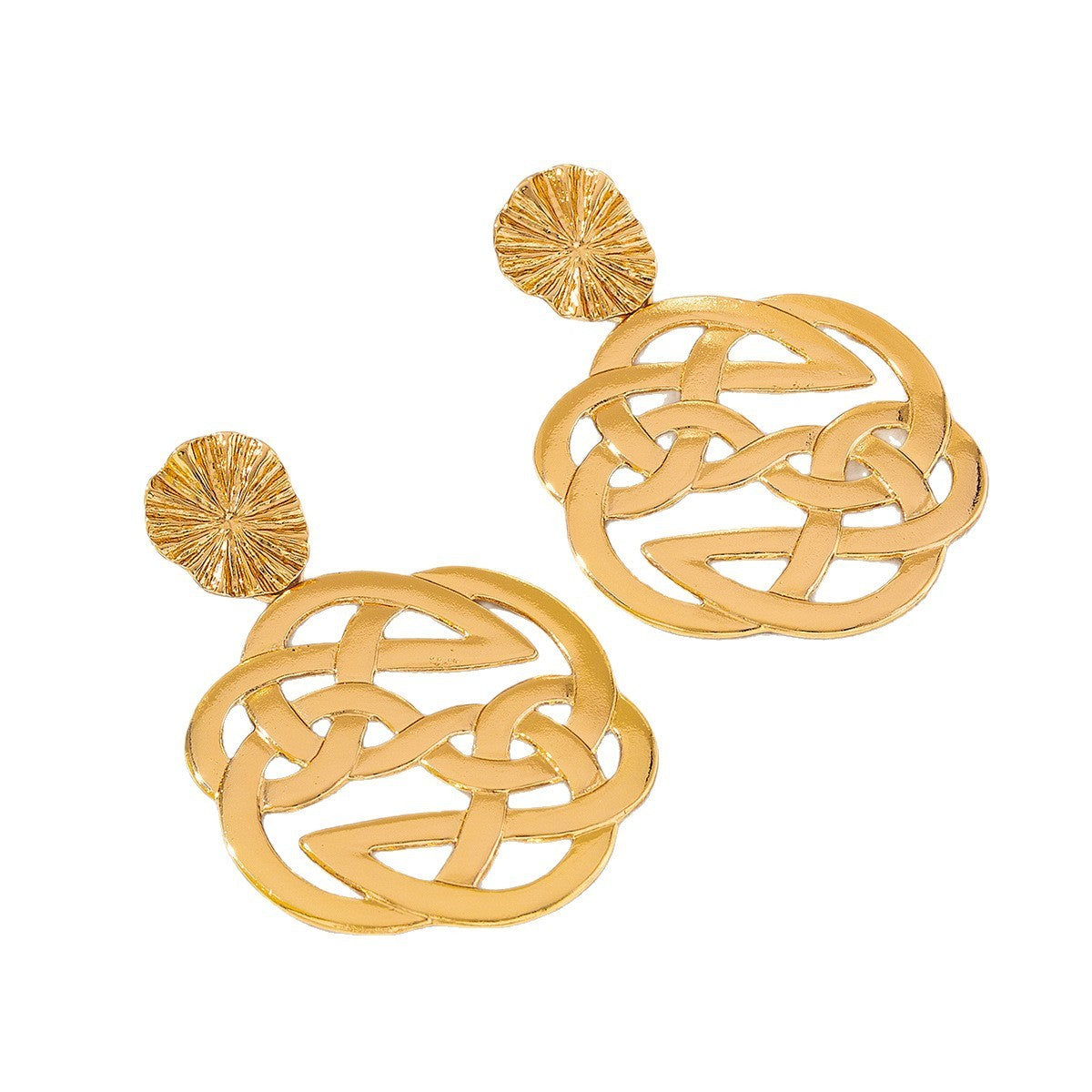 Classy Celtic Knot Sunburst Dangle Earrings