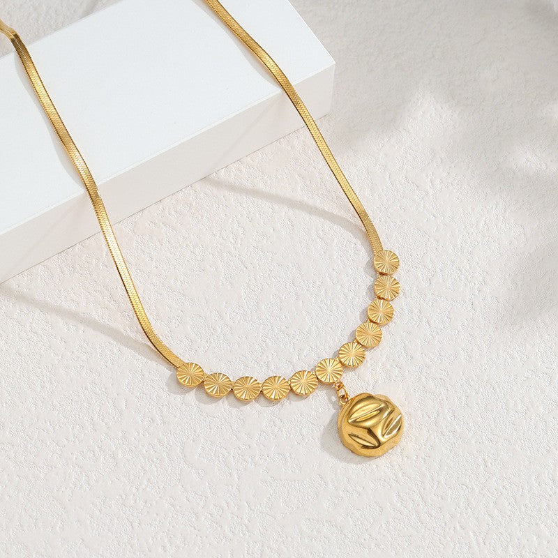 Romantic Iridescent Heart Snake Chain Necklace