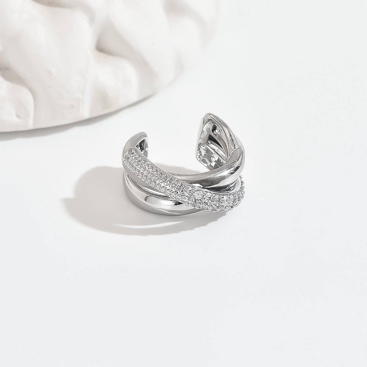Classy Crisscross CZ Ear Cuff