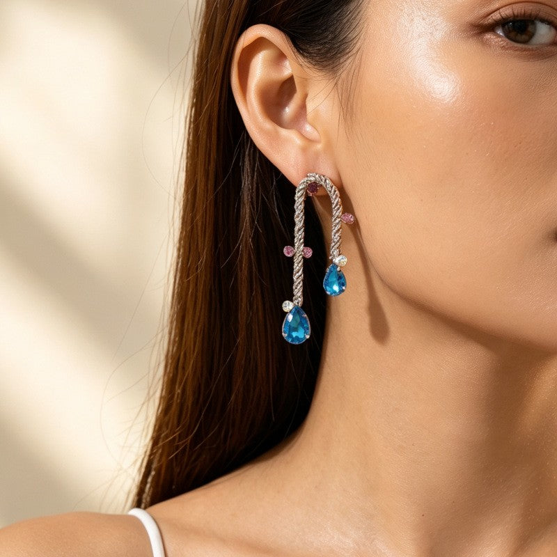 Classy Twisted Rope Teardrop Earrings