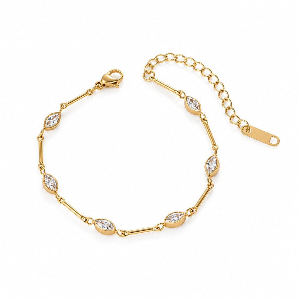 5pc Classy Wavy & Heart Bracelet Set