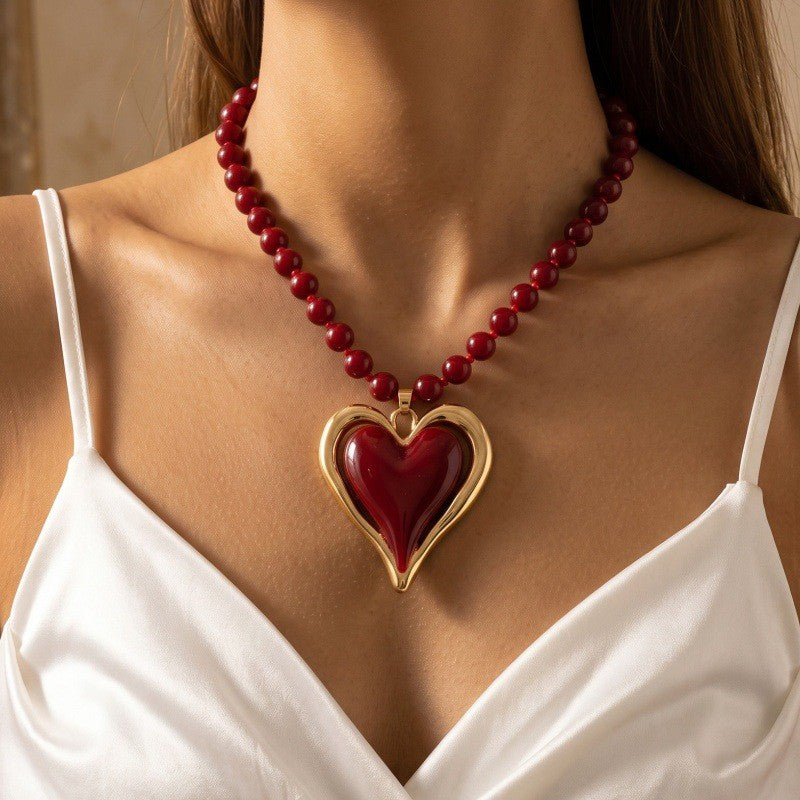 Classy Crimson Acrylic Heart Pendant