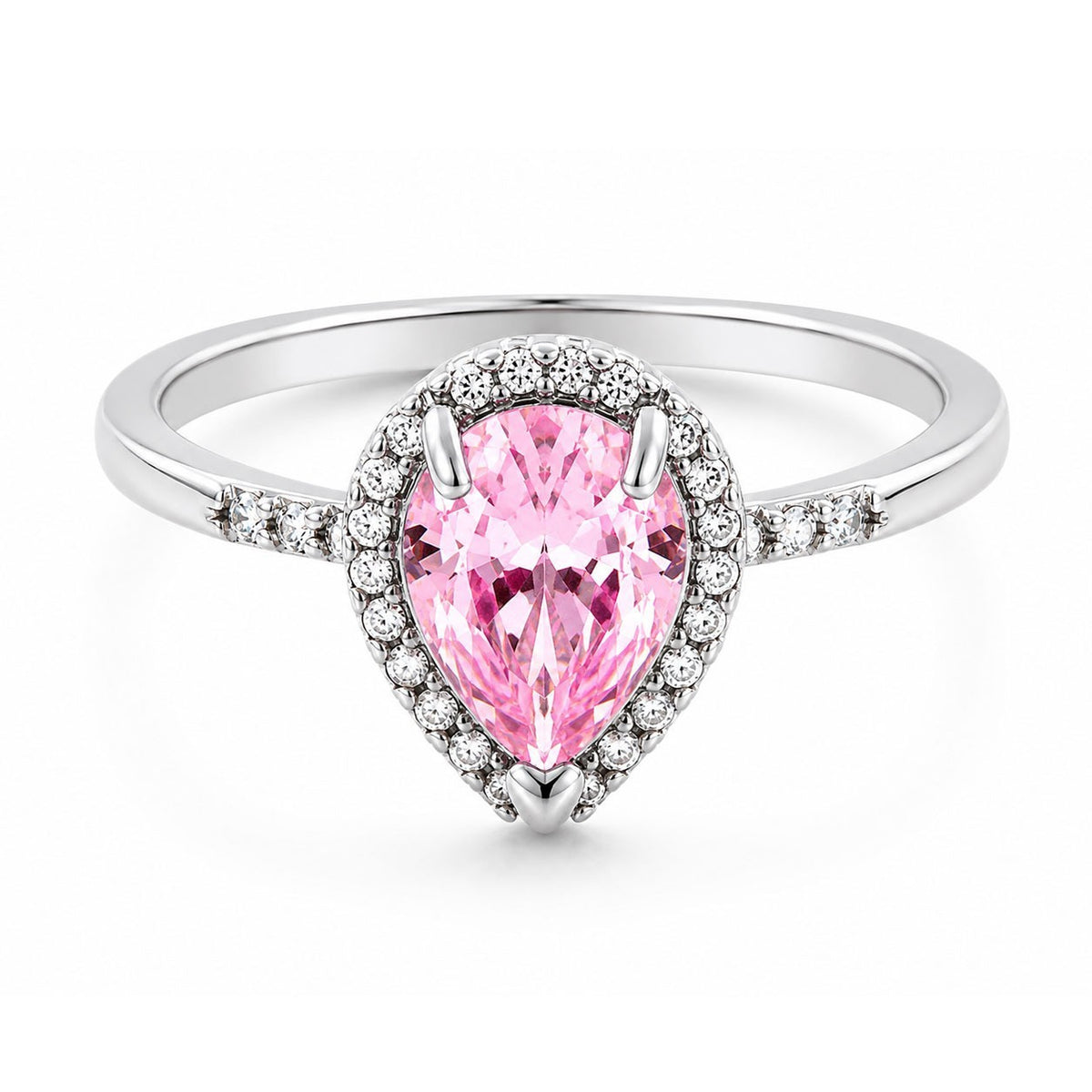Romantic Teardrop Halo Ring