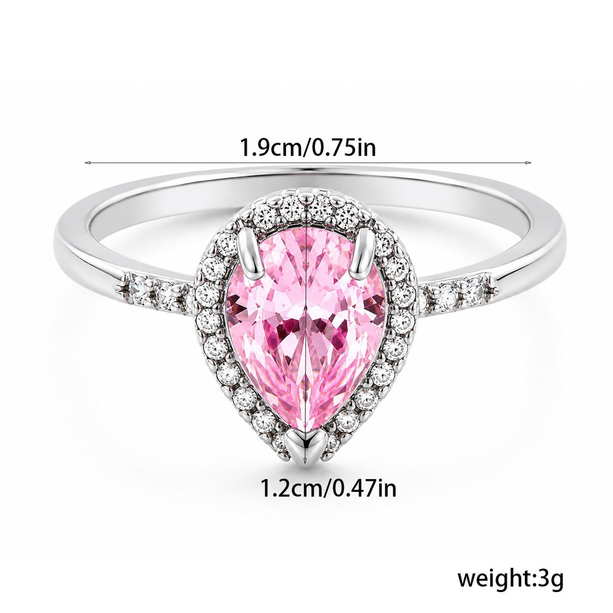 Romantic Teardrop Halo Ring