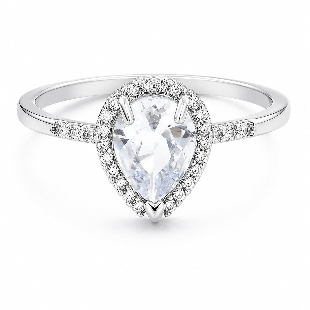 Romantic Teardrop Halo Ring