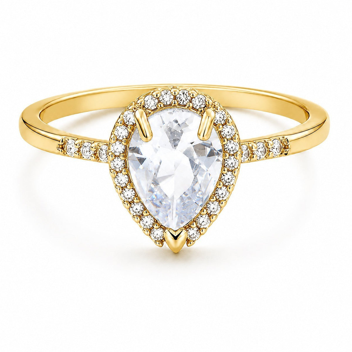 Romantic Teardrop Halo Ring