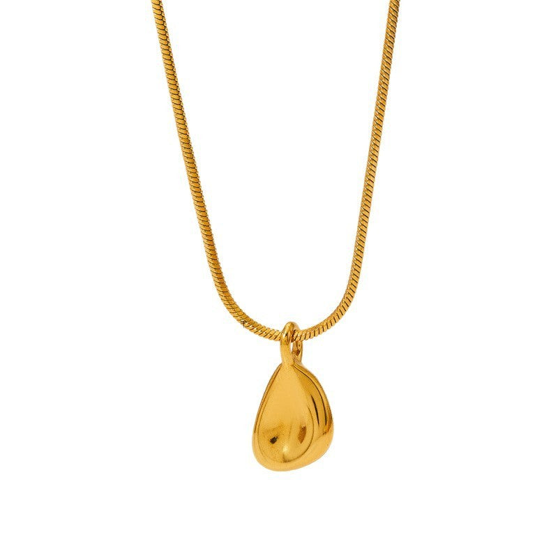 Classy Molten Teardrop Snake Chain Necklace