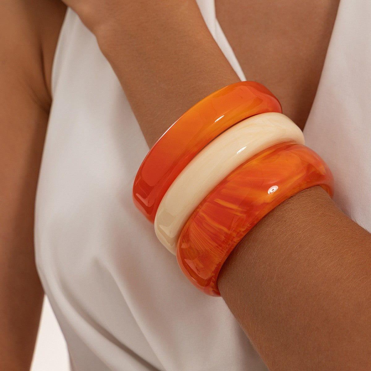 Classy Macaron Resin Wide Bangle
