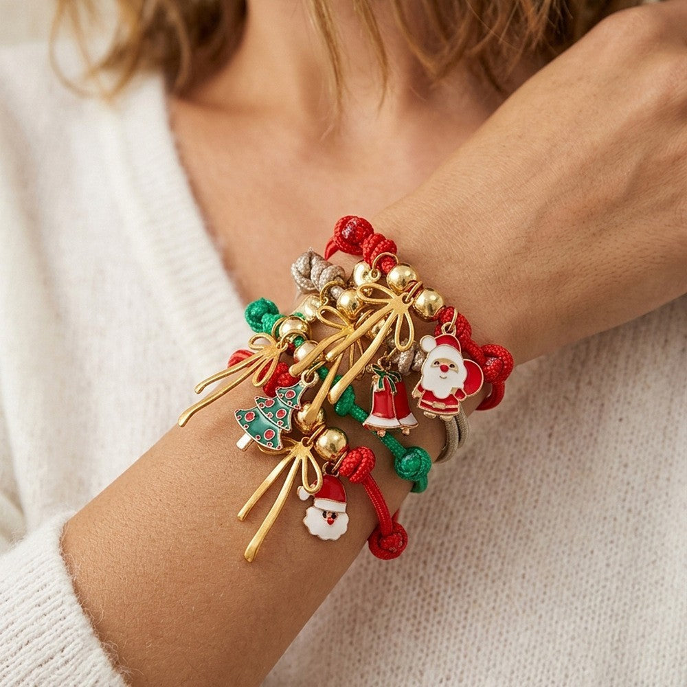 Festive Woven Santa Charm Bracelet