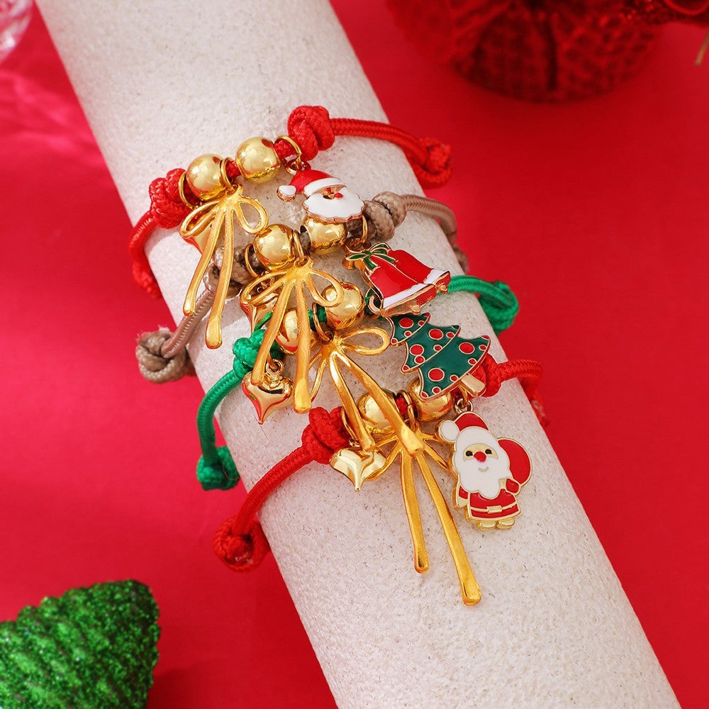 Festive Woven Santa Charm Bracelet
