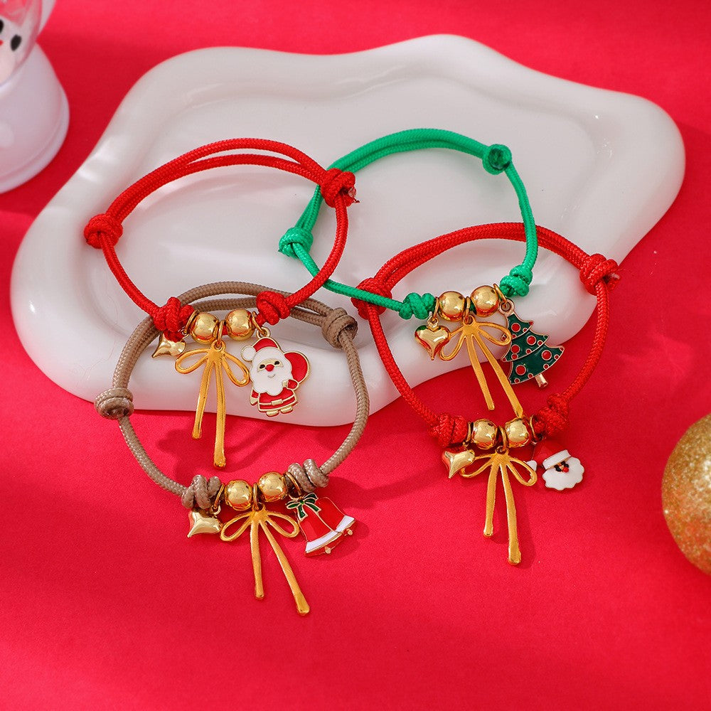 Festive Woven Santa Charm Bracelet