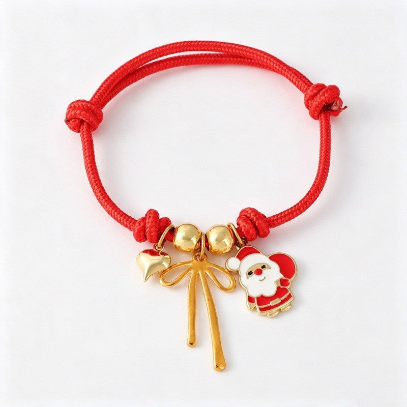 Festive Woven Santa Charm Bracelet