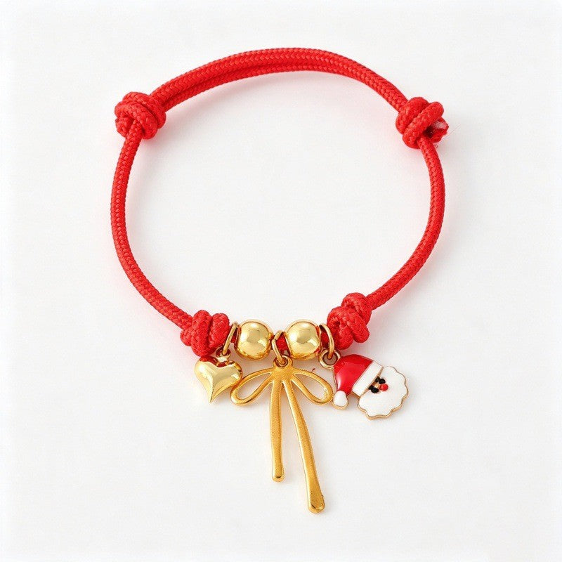 Festive Woven Santa Charm Bracelet