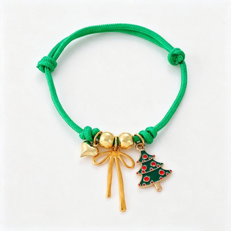 Festive Woven Santa Charm Bracelet