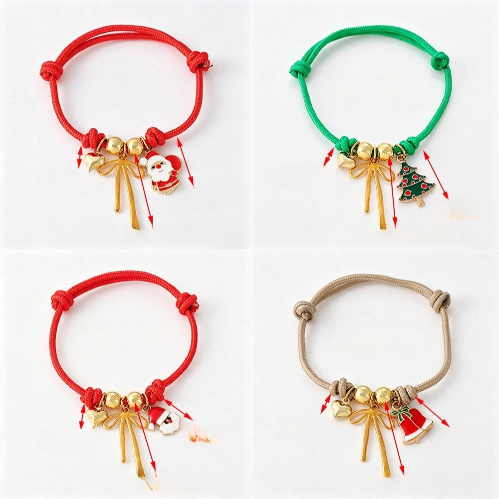 Festive Woven Santa Charm Bracelet