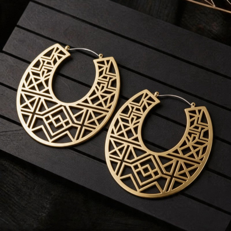 Classy Geometric U-Shaped Hoop Earrings