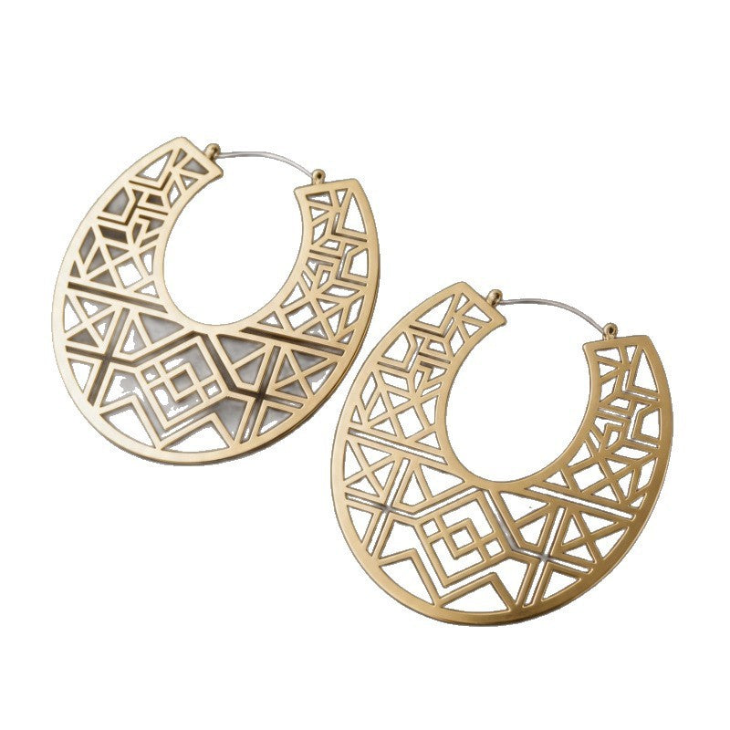 Classy Geometric U-Shaped Hoop Earrings
