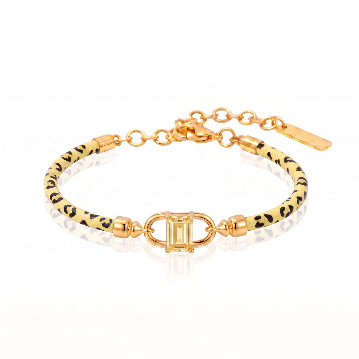 Classy Leopard Print Zircon Bracelet Set