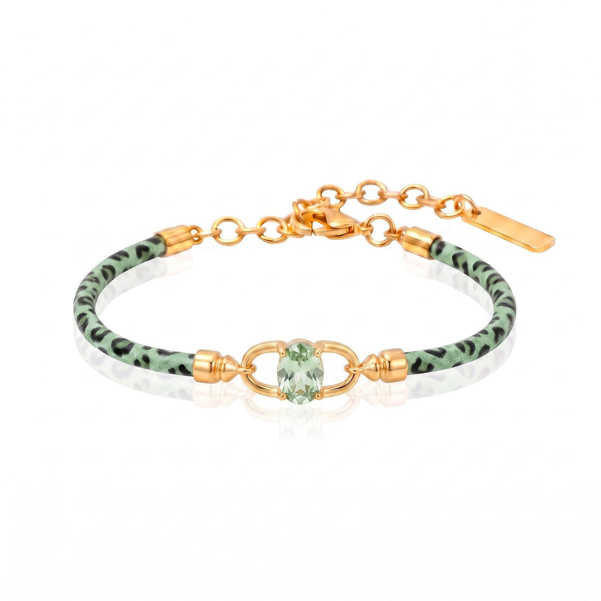 Classy Leopard Print Zircon Bracelet Set