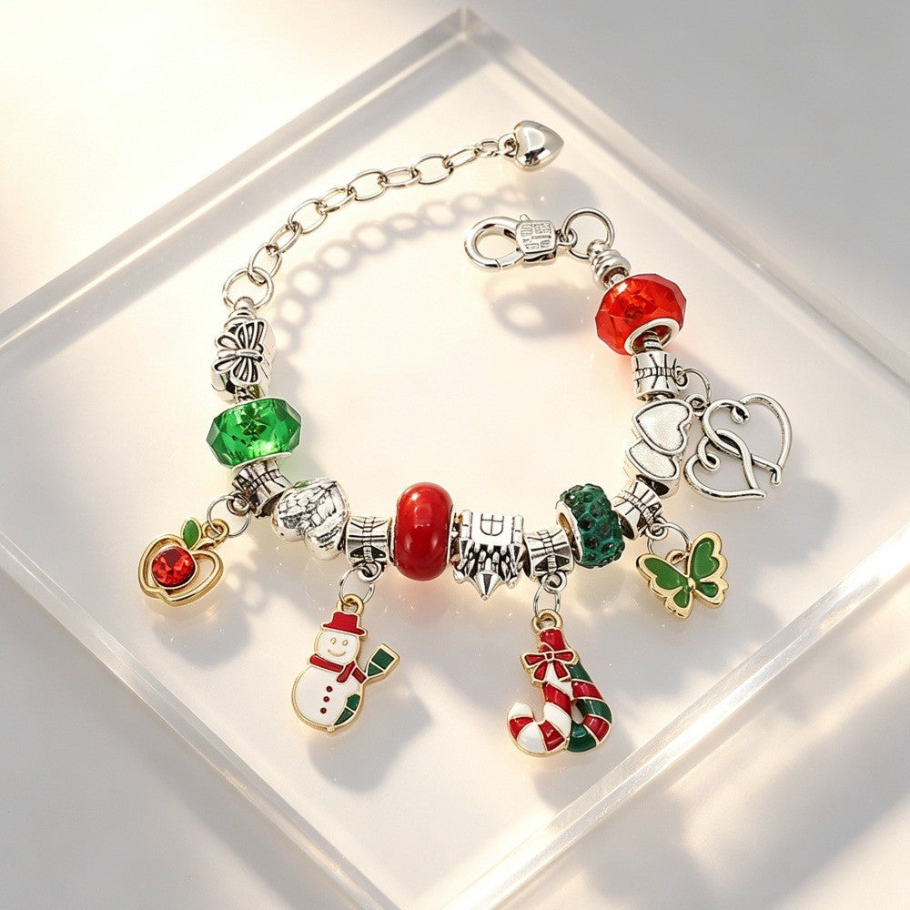 Festive Christmas Snowman Charm Bracelet