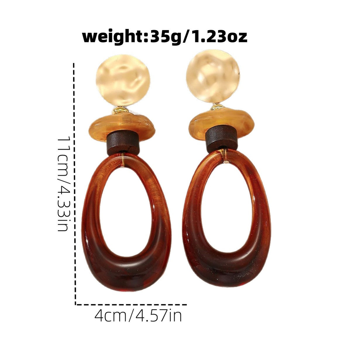 Classy Vintage Amber Oval Dangle Earrings