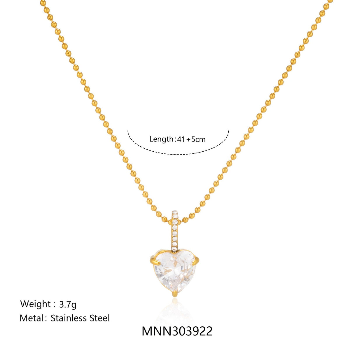 18k Dainty Beaded Geometric Pendant Necklace