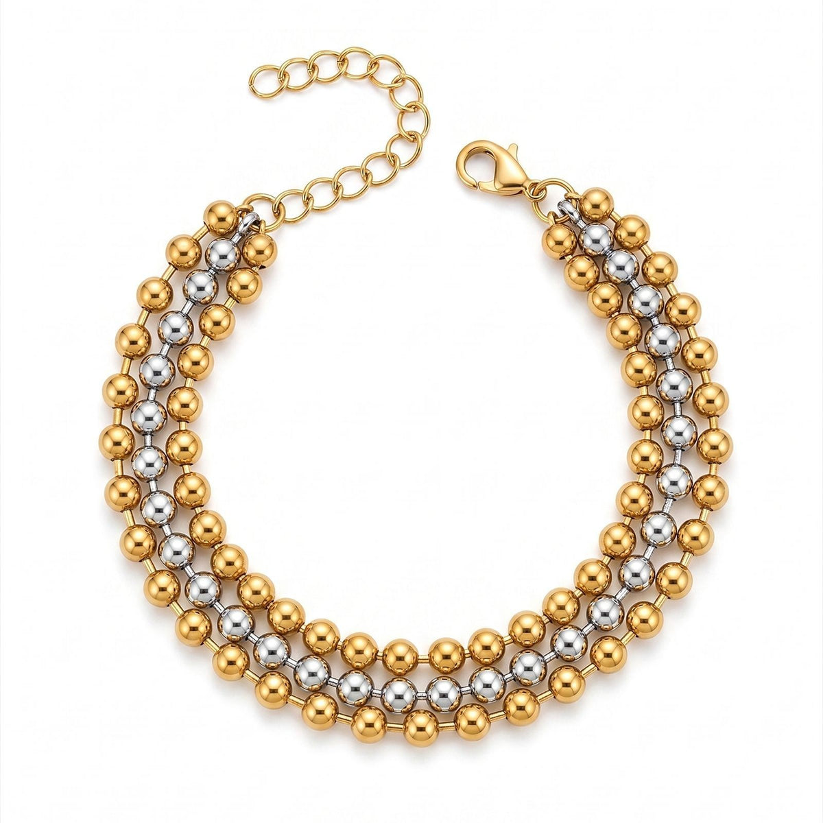 Classy Two-Tone Beaded Bracelet