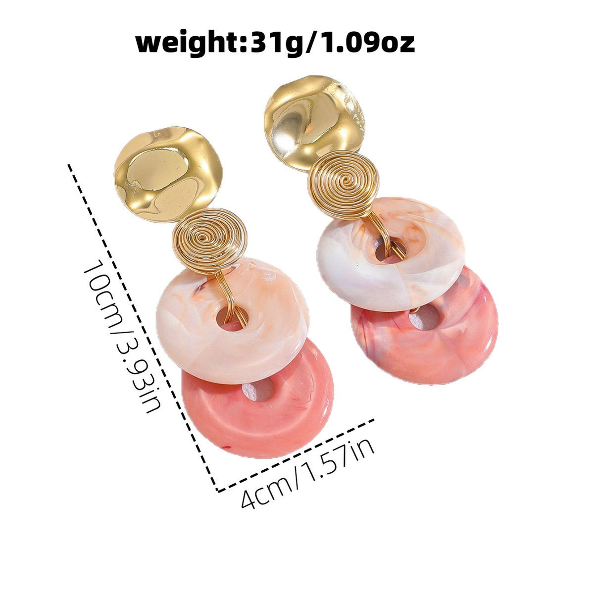 Boho Marbled Resin Stack Earrings