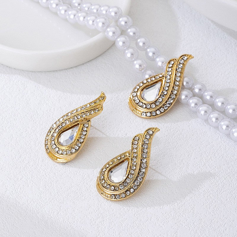 Elegant Faux Pearl Teardrop Necklace & Earring Set
