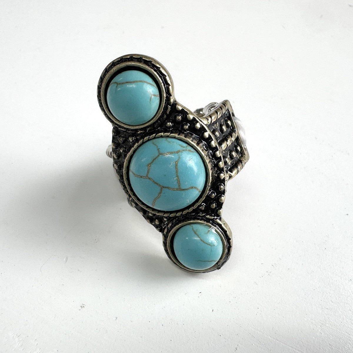 Vintage Boho Turquoise Stretch Ring