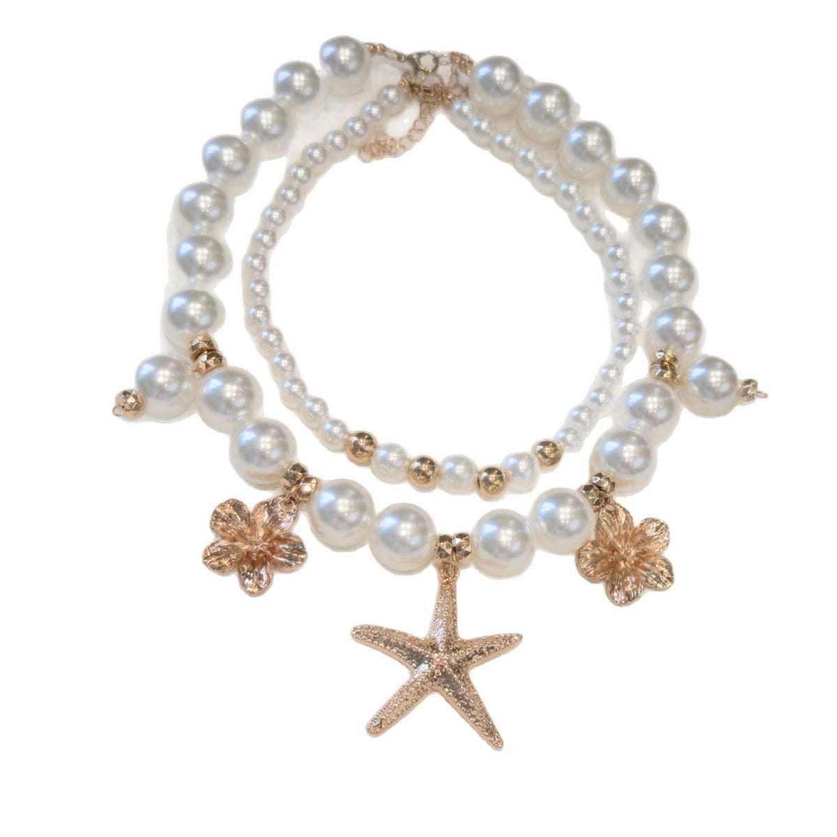 Romantic Layered Pearl Starfish Necklace