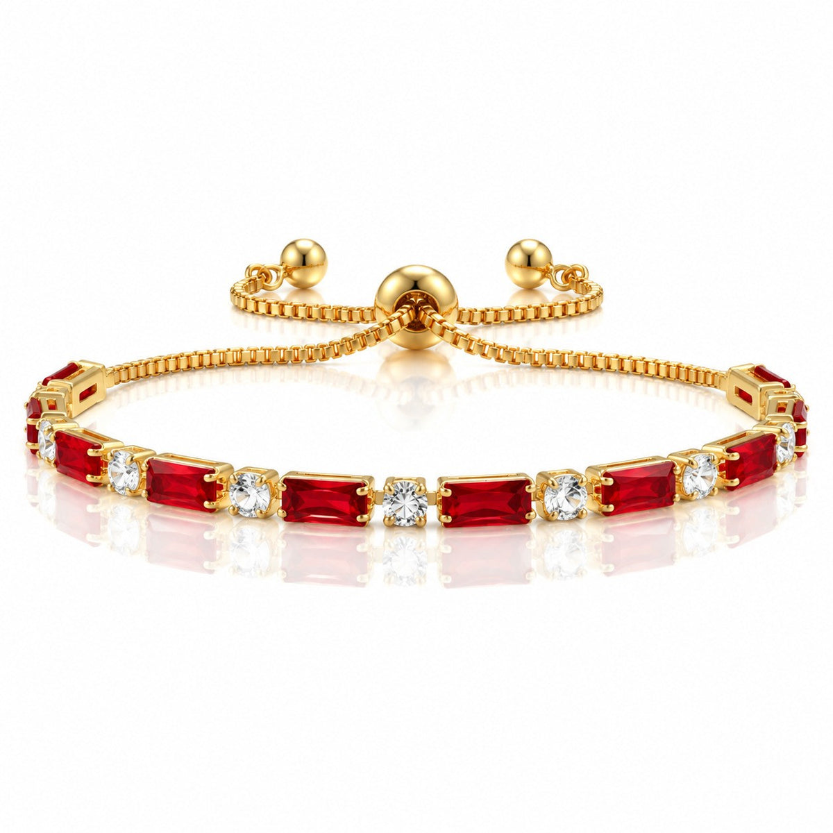 Classy Baguette Cubic Zirconia Slider Bracelet