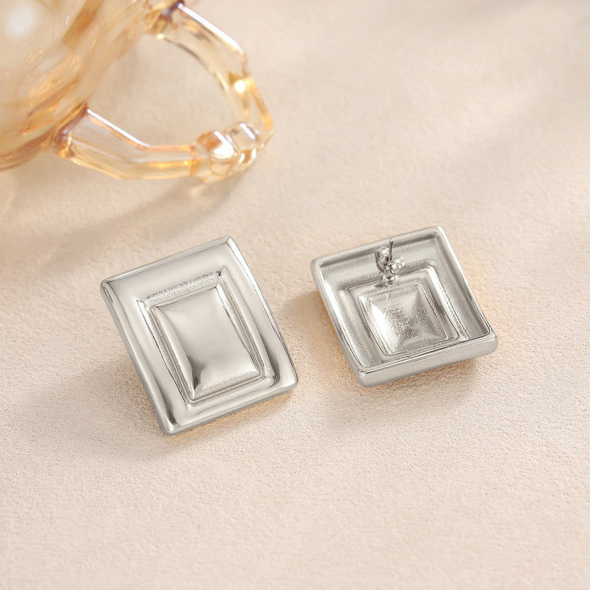 Classy Geometric Square Stud Earrings